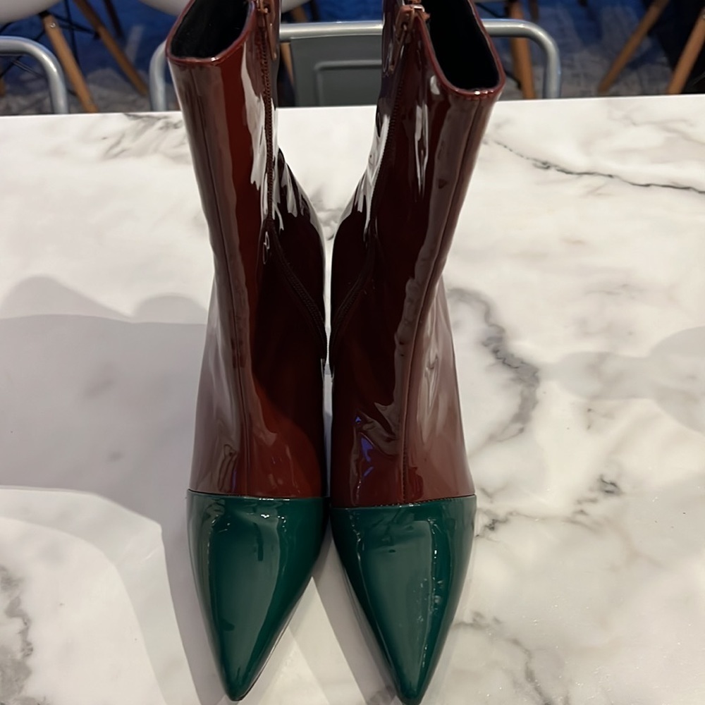 burgundy and green mid calf size 38 awesome boots - Picture 3 of 8
